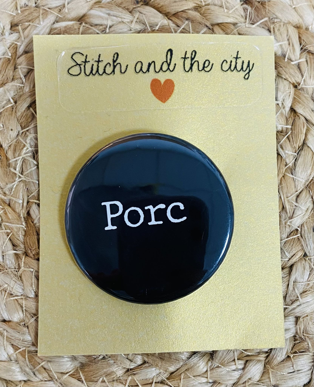 Badge insultant Porc