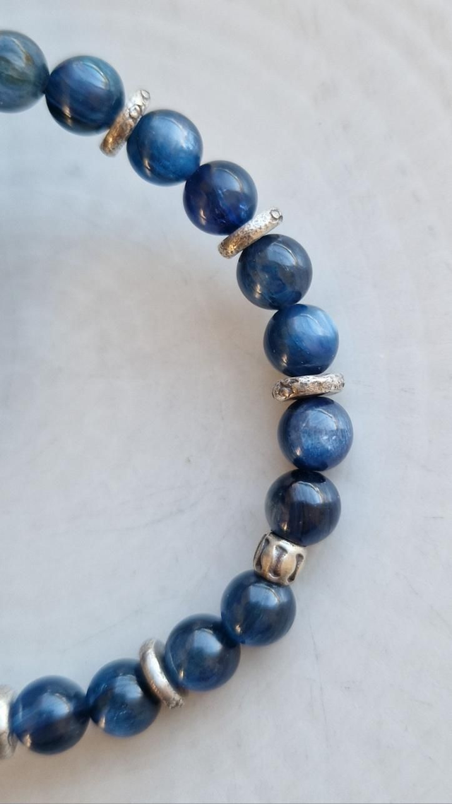 Bracelet KYANITE + argent 6mm