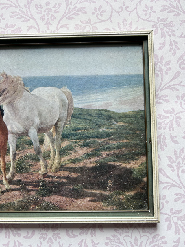 Vintage Framed Medici Society Print "Mother & Son" By H.W.B Davis RA Horse & Foal