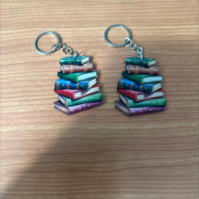 Book stack keyring