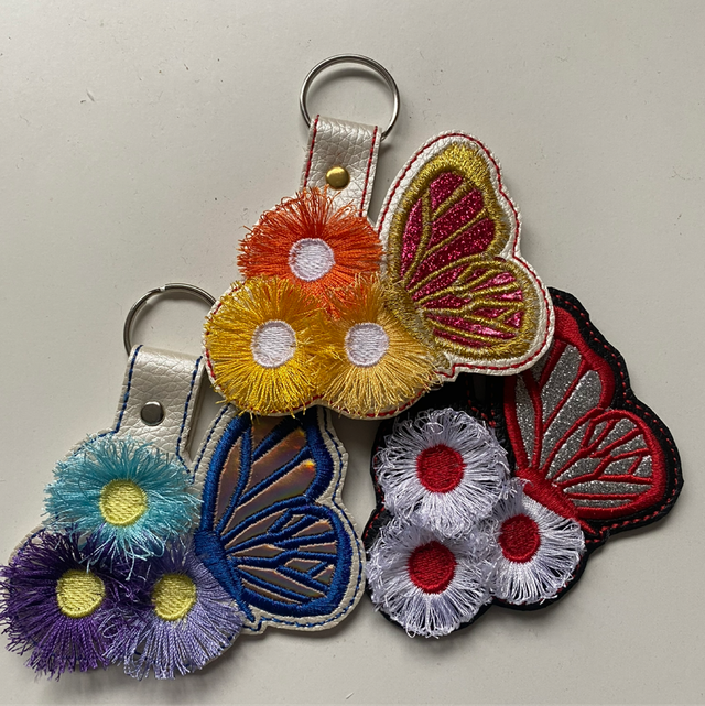 Butterfly Fringe Key Rings