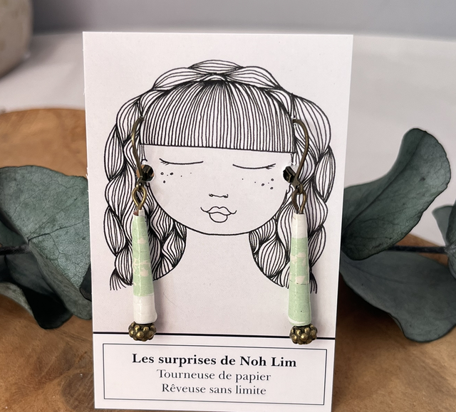 Boucles d’oreilles perles de papier 