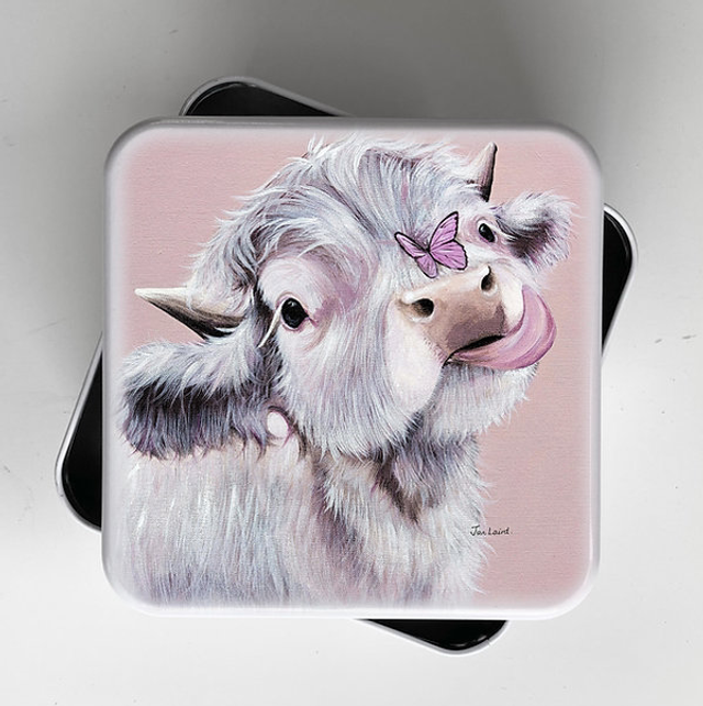 Fluttering By Square Biscuit Tin