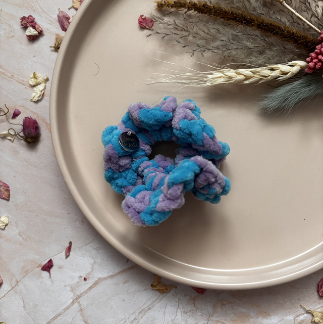 Chouchou Zéphyr bleu et violet 