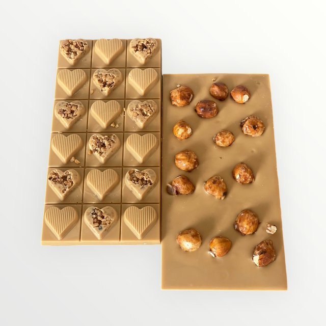 Caramel chocolate bar with caramelised hazelnut   100gr