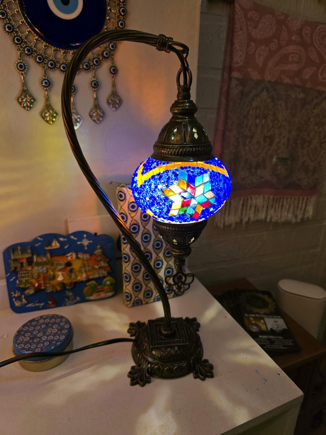 Small Mosaic Swanneck Table Lamp