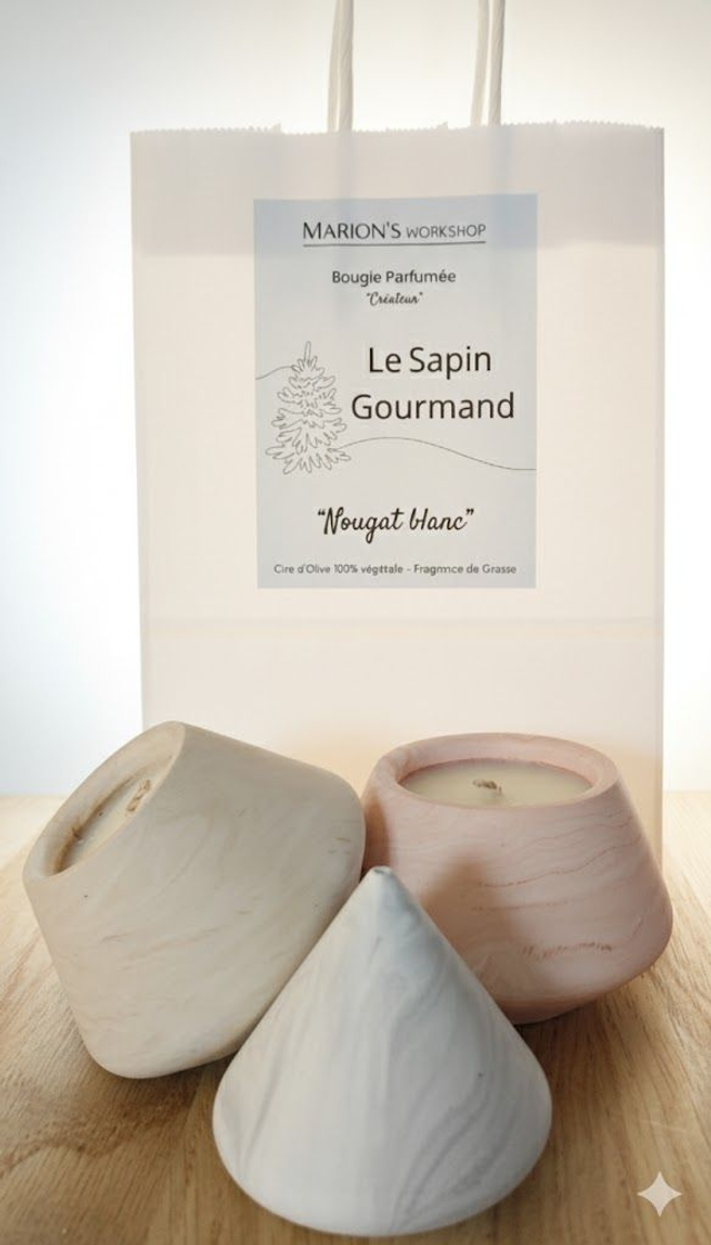 Bougies parfumées "Sapin Gourmand" - Nougat blanc