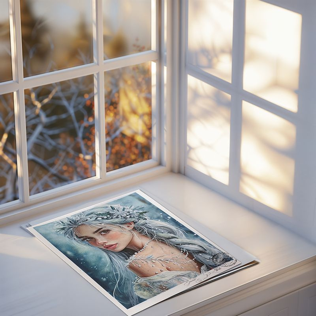 Snow Spirit Portrait  - printed reproduction 