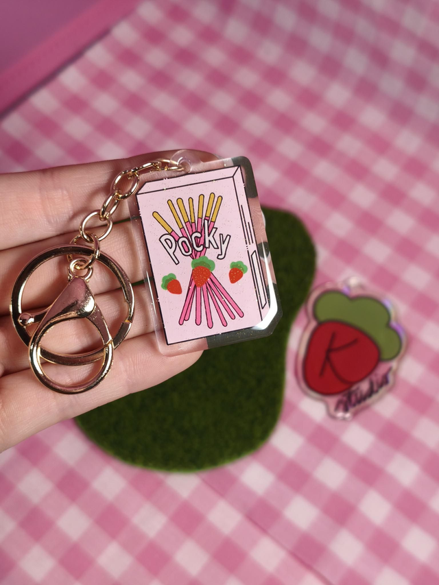Strawberry Pocky keychain