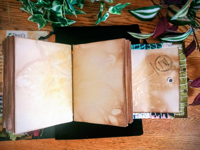 Medium Ecoprinted Handmade Fabric Journal