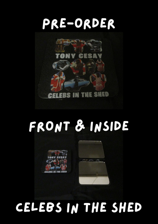 Tony Cesay (White Bubble Logo) Ten Photographs On BLACK Compact Mirror (ABA Champion Boxer) PRE-ORDER BUY NOW