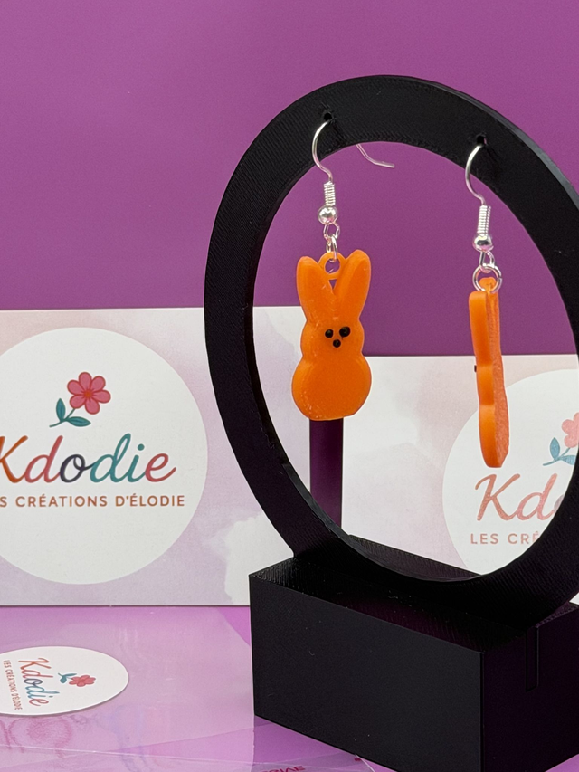 Boucles d'oreilles Lapin - Forme Pleine - Attaches Inox
