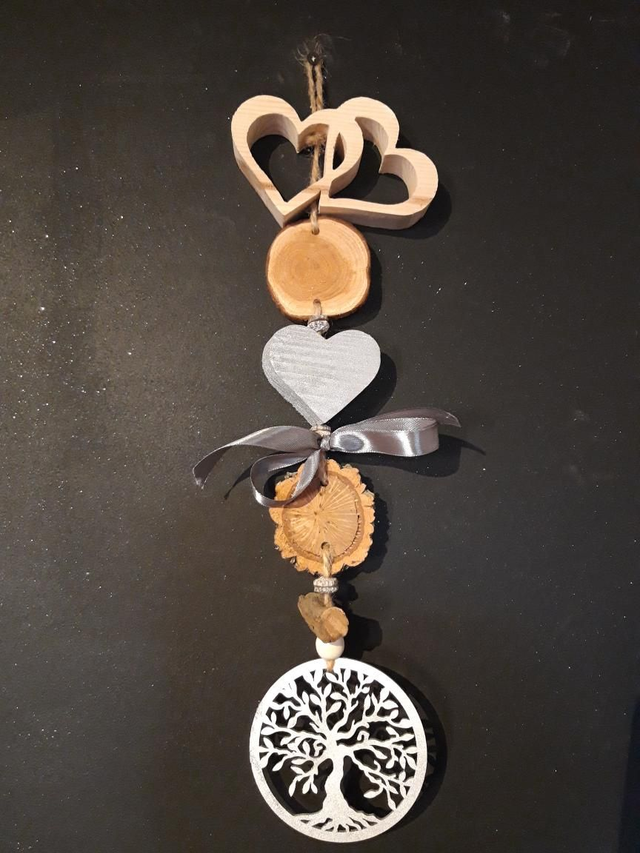 Guirlande en bois arbre de vie tendance gris