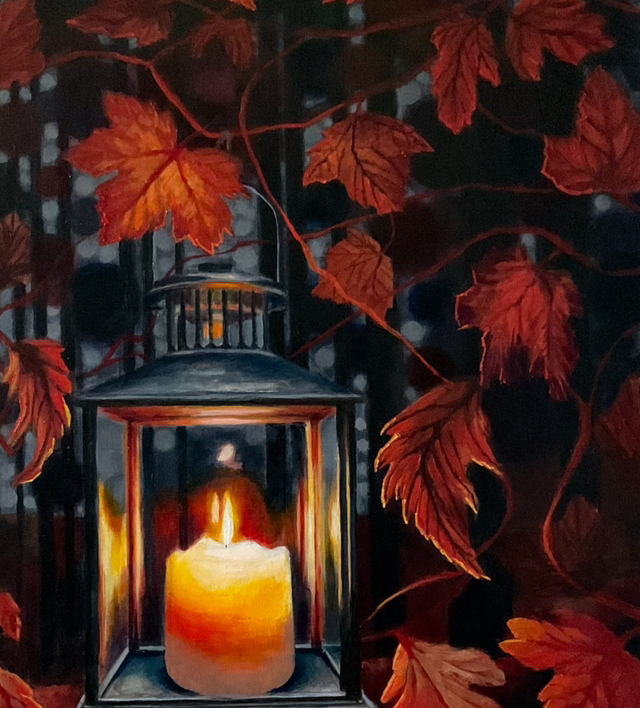 Original Painting The Autumn Lantern