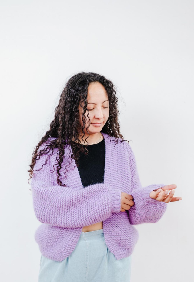 Alpaca Cardigan - lila
