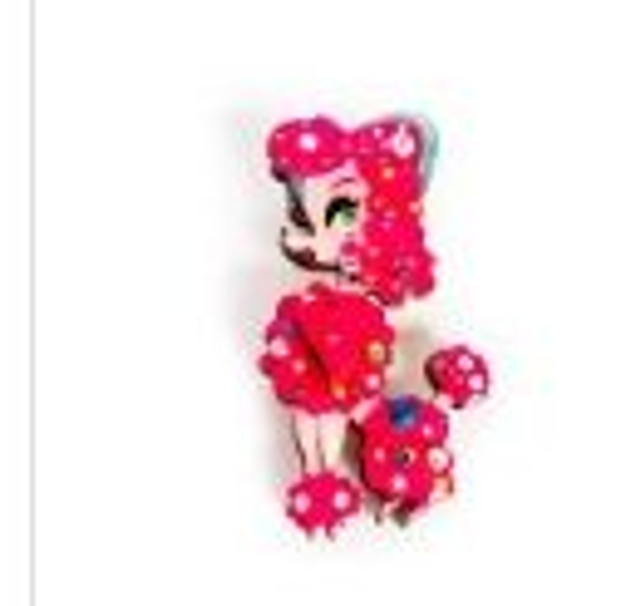 Broche caniche rose
