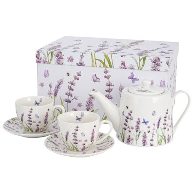Conjunto lavender, porcelana tetera + 2 tazas SET 429