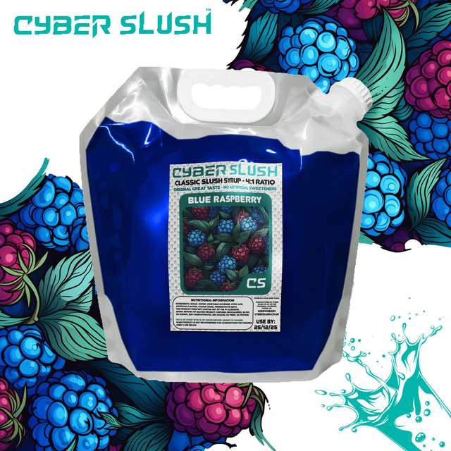 CyberSlush Blue Raspberry Syrup - Natural Sweetness - 5L