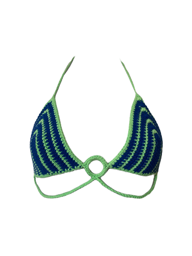 Bikini bleu et vert ornement