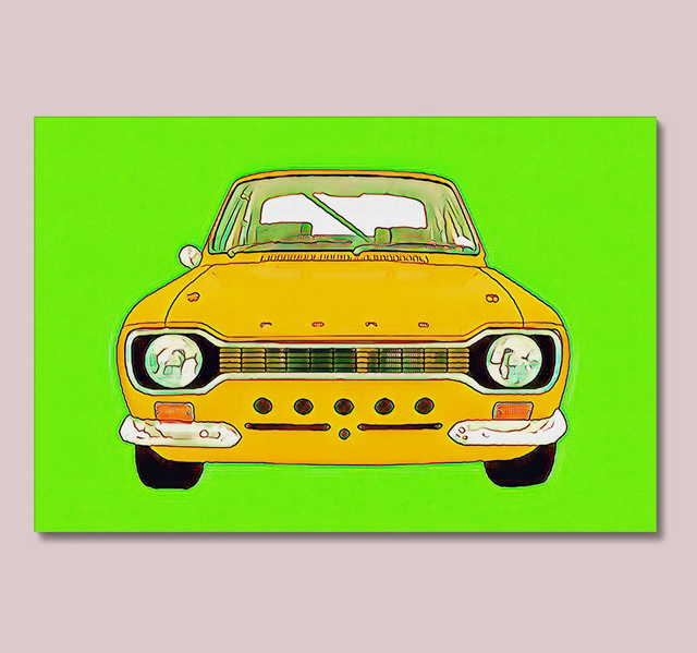 Ford Escort Mexico Pop Art Stretched Canvas Picture