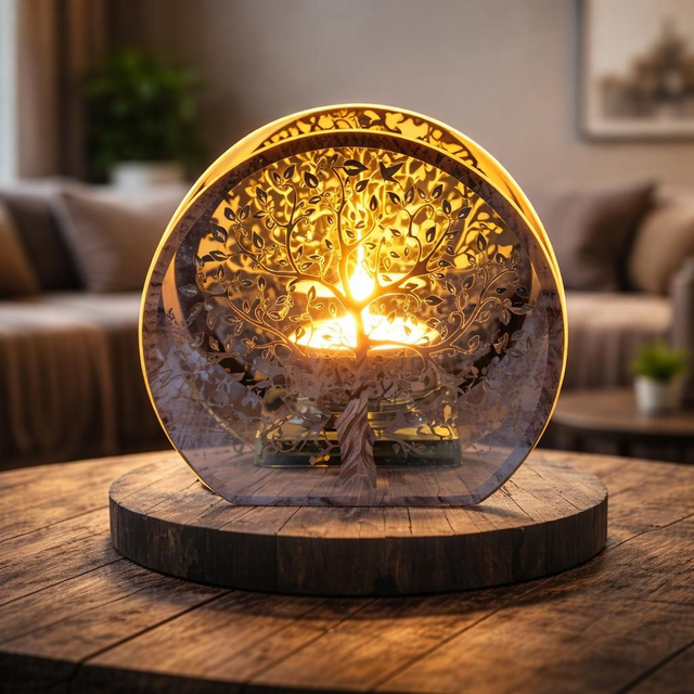 "Arbre de vie" - Bougeoir verre 1 bougie