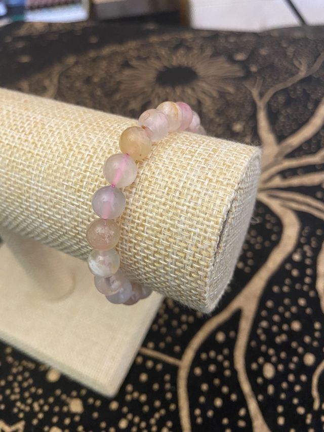 Bracelet Agate fleur de cerisier - Guérison des blessures emotionnelles