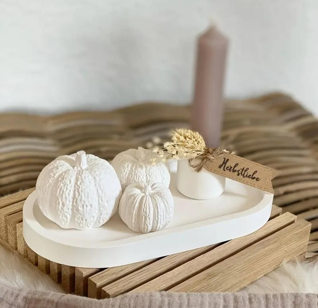 Trio Déco d'automne en jesmonite 