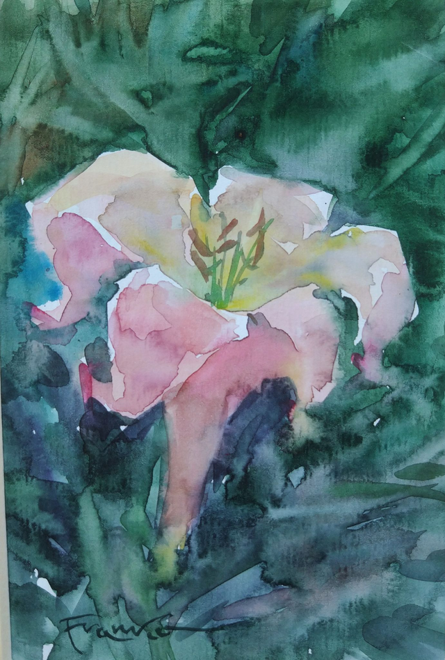 Kwiat, 21x15 (15x10 w świetle passe-partout) akwarela