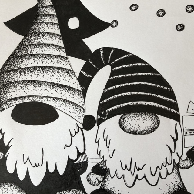 Fêtes - lutins - 21 x 30 cm - encadrement