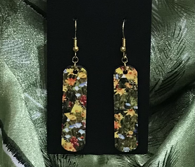 Wood Mix Coloured Dangling Earrings- MSDE12