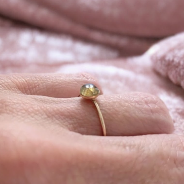 Ring classic • labradoritt • 14k gullfylt • 5mm