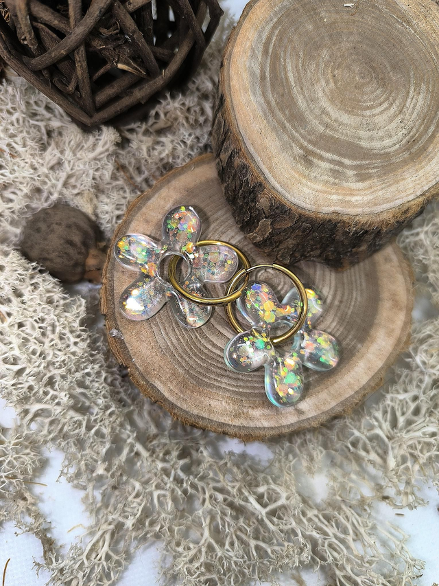 Pampilles interchangeables LAURA transparente holographique 