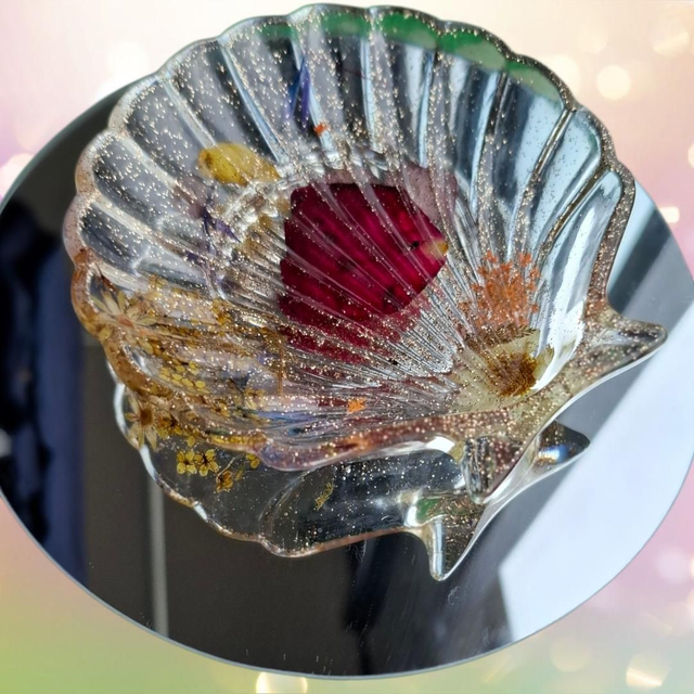 Coquille St Jacques fleurs séchées 