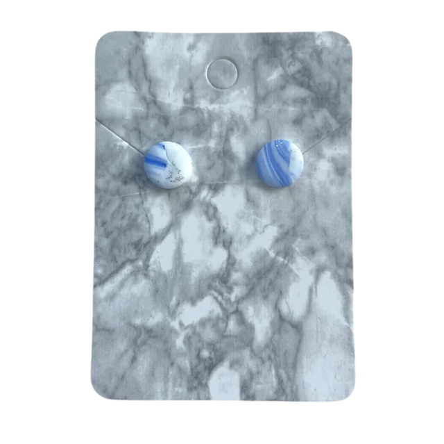 Blue marble studs