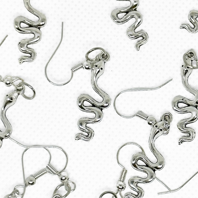 Silver Snake Earrings