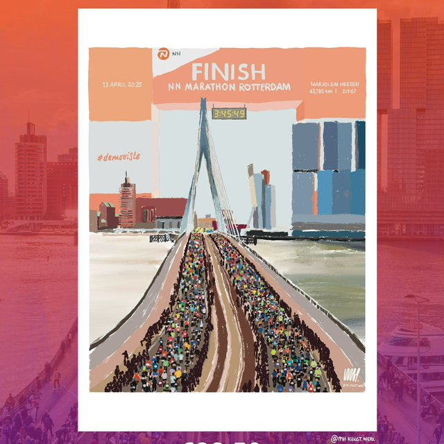Personalized Rotterdam Marathon Art Print - Finishboog