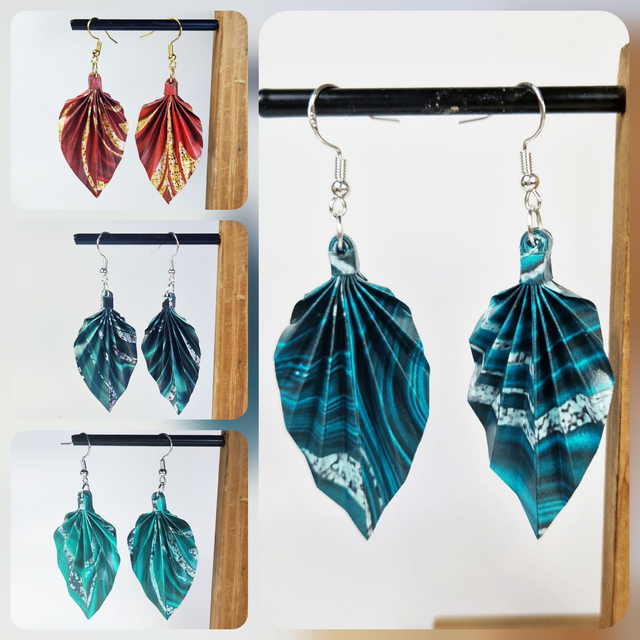 Boucles d'oreilles Leaf - Collection marbrée