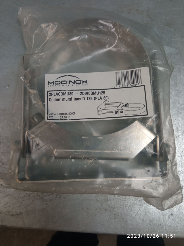 Collier mural 20 à 120 mm PLA80 INOX - 2DIVCOMU125 