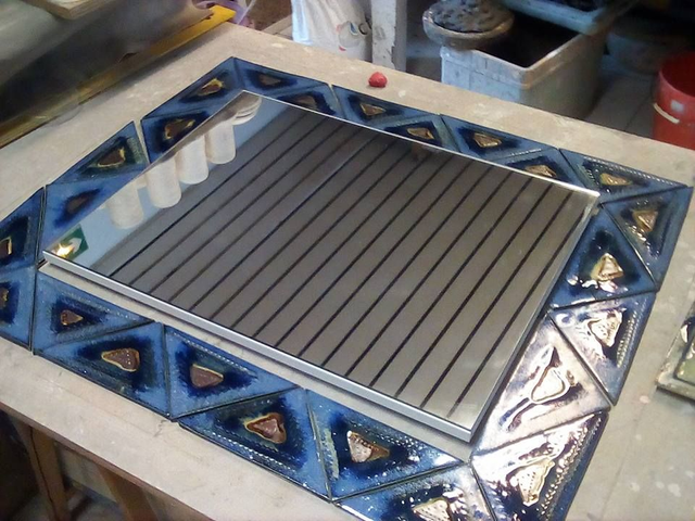 COMMANDE Personnalisée - Encadrement MIROIR - Conception - Fabrication des carreaux + pose