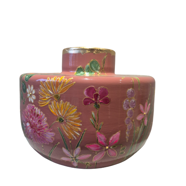 Eenvankoch vaas handgeschilderd Zalm