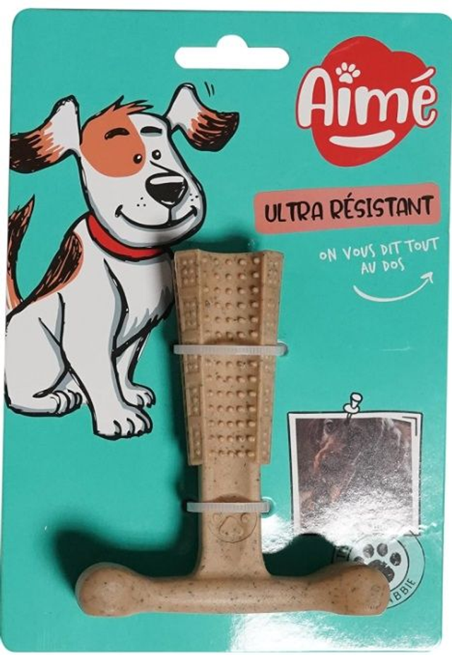 Os en forme de T en fibre de bambou - saveur poulet 10cm