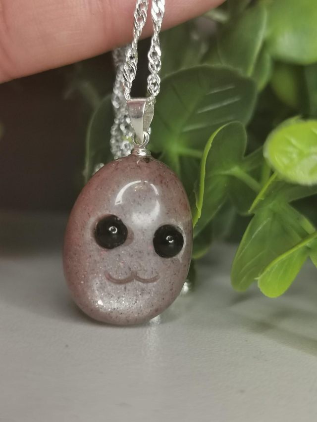 Luna. Moonstone and Sunstone Crystal Critter Necklace