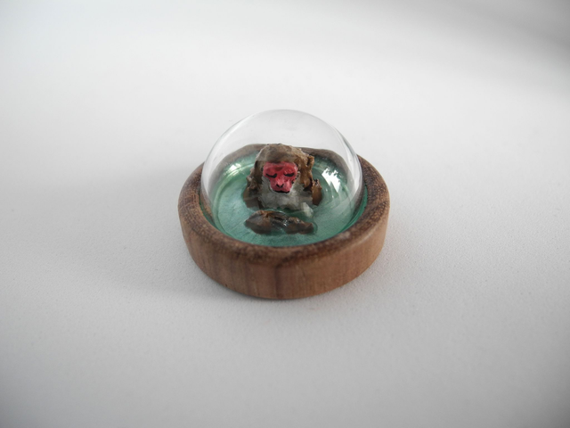 Snow monkey in a hot spring - miniature pendant for Japan enthusiasts