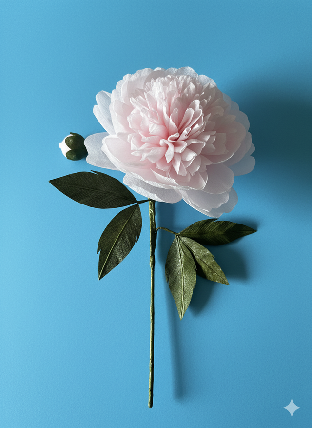 Make your own beautiful double peony with this DIY craft kit, using premium Italian crepe paper from Cartotecnica Rossi