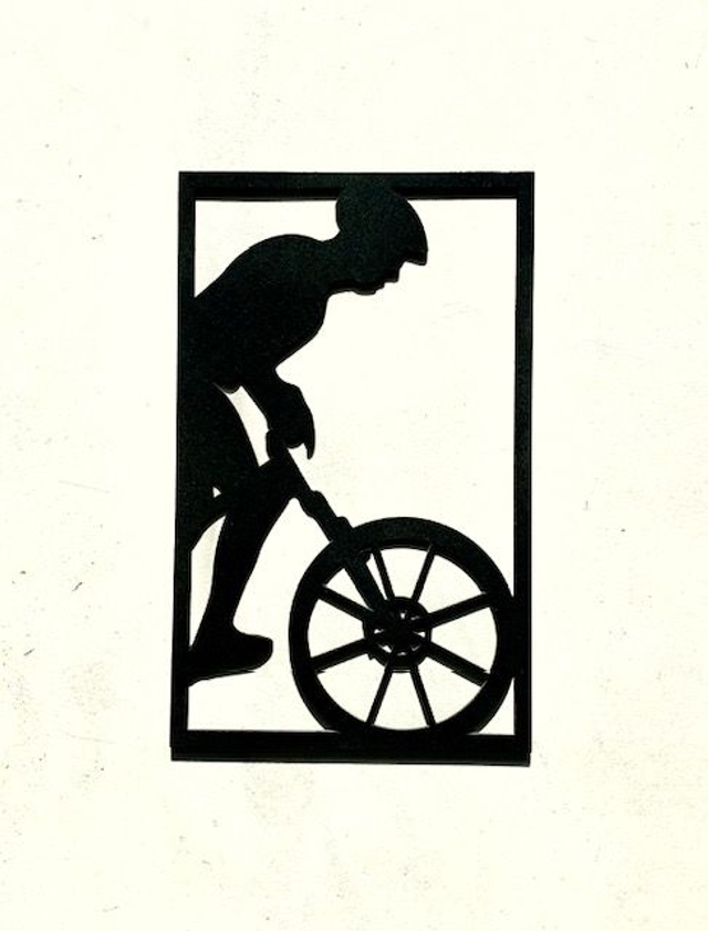 Cycliste décoration murale découpe laser