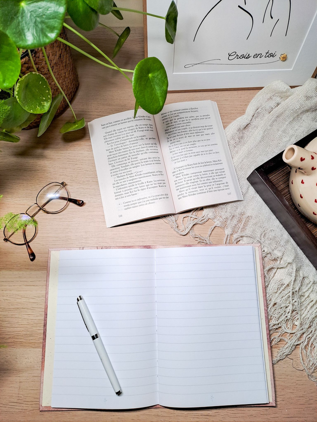 Carnet aux hellébores marron glacé