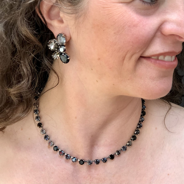 Collier DEVA KLASSIK SMALL Black Patina Mix, Schwarz