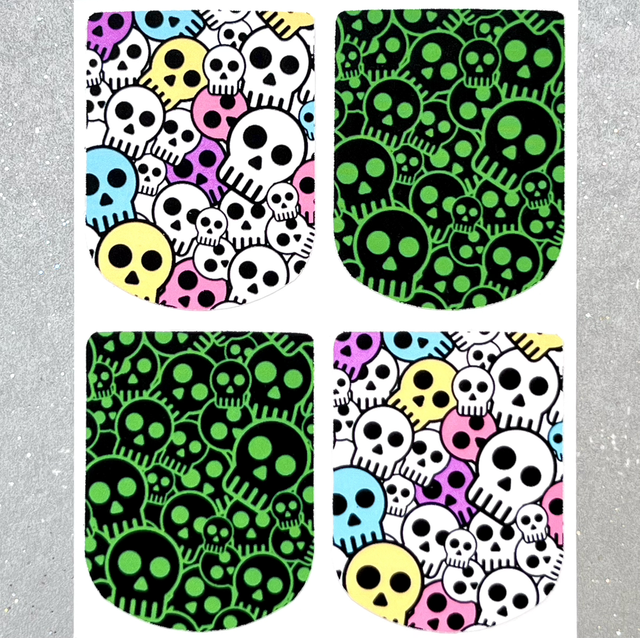 Green Skull Stickers (Set of 4) 