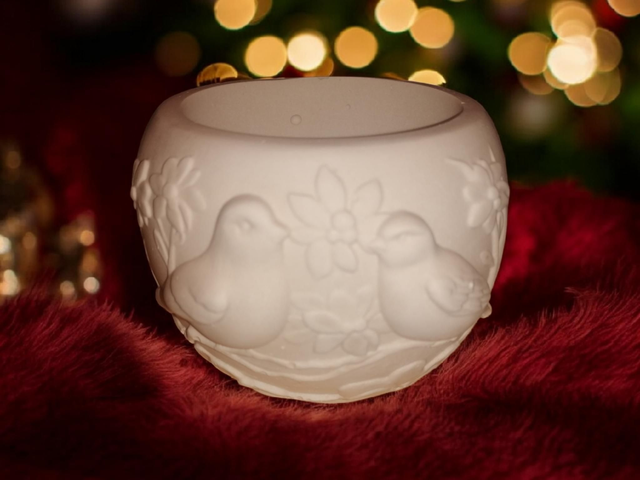 Pot pouvant être peint motif oiseaux