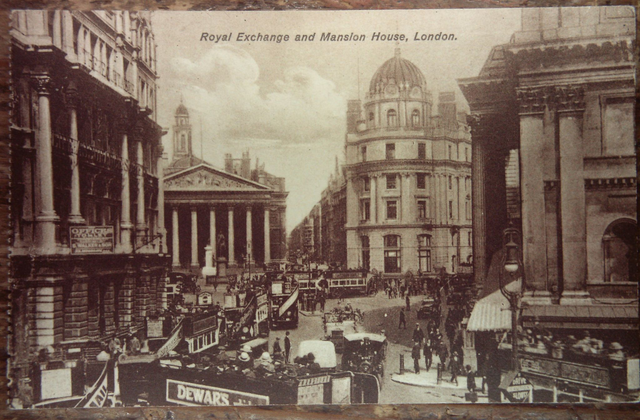 Royal Exchange and Mansion House London Posted 1931 Unbranded Postcard - Our Ref A235
